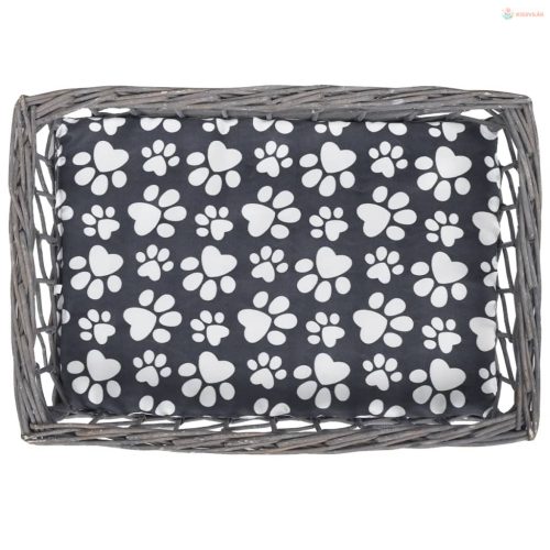 Négyzet alakú fűzfa macskabútor kisállatház/ágy/kaparóoszlop párnával