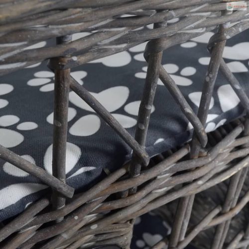 Négyzet alakú fűzfa macskabútor kisállatház/ágy/kaparóoszlop párnával