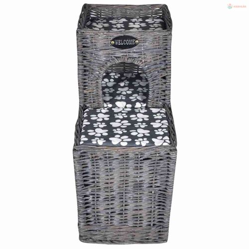 Fűzfa macskabútor kisállatház/ágy/kastély/kaparóoszlop párnával