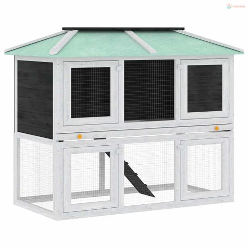 Kétszintes fa nyúlketrec