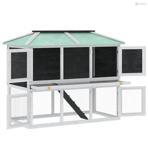 Kétszintes fa nyúlketrec