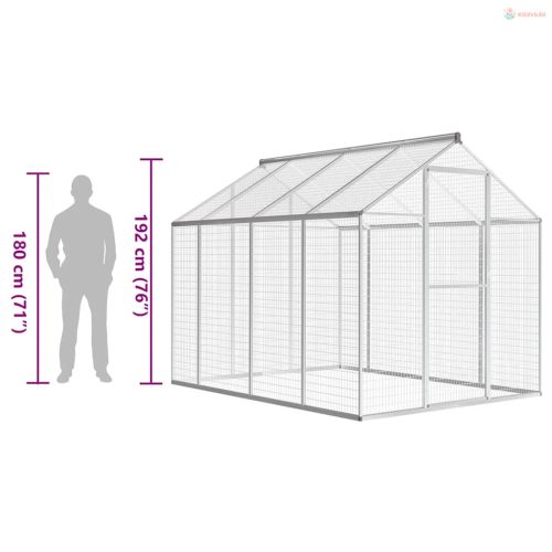 Kültéri alumínium madárház 178 x 242 x 192 cm