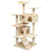 Bézs macskabútor szizál kaparófákkal 125 cm