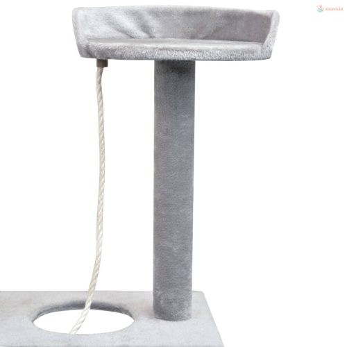 Szürke macskabútor szizál kaparófákkal 150 cm