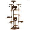 Barna/fehér macskabútor szizál kaparófákkal 203 cm