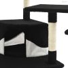 Fekete/fehér macskabútor szizál kaparófákkal 203 cm