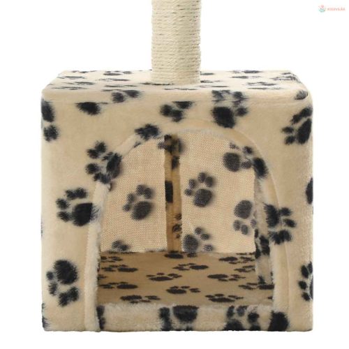 Bézs macskabútor szizál kaparófával 55 cm