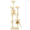Bézs macskabútor szizál kaparófákkal 170 cm