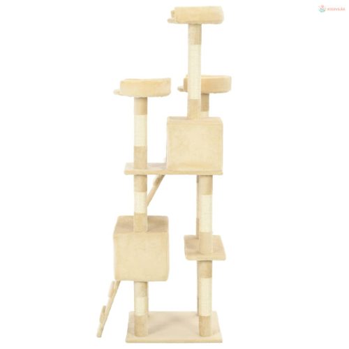 Bézs macskabútor szizál kaparófákkal 170 cm