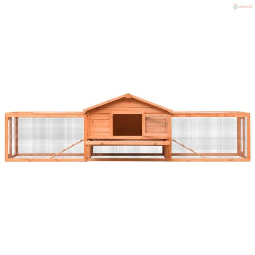 Tömör fenyő- és jegenyefa nyúlketrec 310x70x87  cm