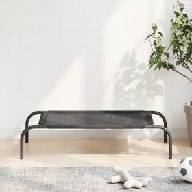 Fekete textilén magasított kutyaágy S