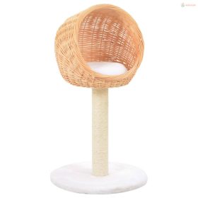 Természetes fűzfa macskabútor szizál kaparófával