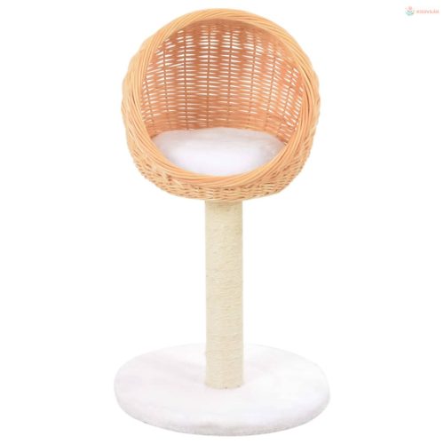 Természetes fűzfa macskabútor szizál kaparófával