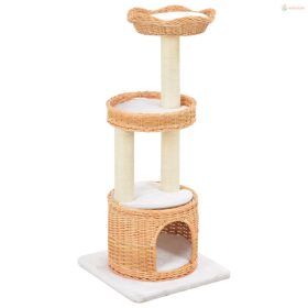 Természetes fűzfa macskabútor szizál kaparófával