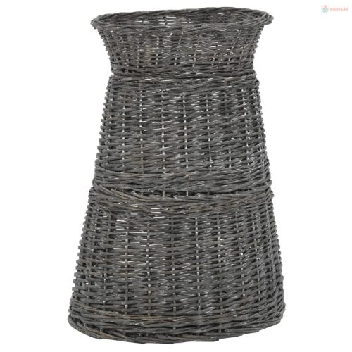 Szürke 3-részes természetes fűzfa macskakosárszett párnákkal