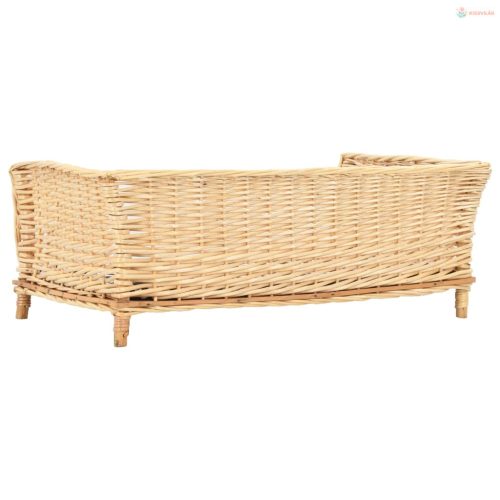 Természetes fűzfa kutyakosár párnával 90 x 54 x 35 cm