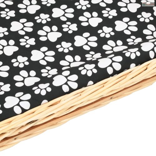 Természetes fűzfa kutyakosár párnával 90 x 54 x 35 cm