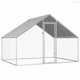 Kültéri horganyzott acél tyúkól 2,75 x 2 x 1,92 m