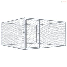 Kültéri horganyzott acél kutyakennel 2 x 2 x 1 m