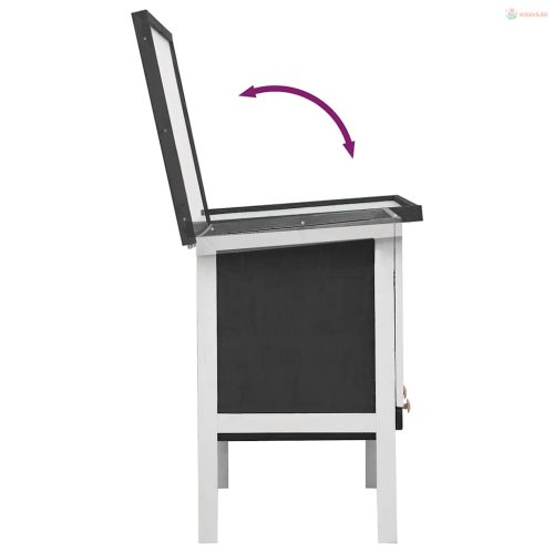 Egyszintes szürke fa kültéri nyúlketrec