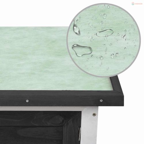 Egyszintes szürke fa kültéri nyúlketrec