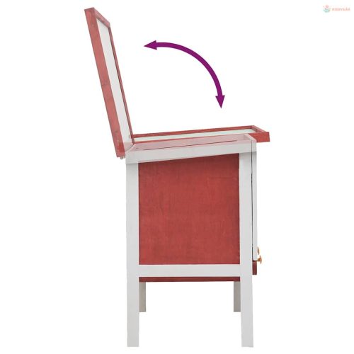 Egyszintes piros fa kültéri nyúlketrec