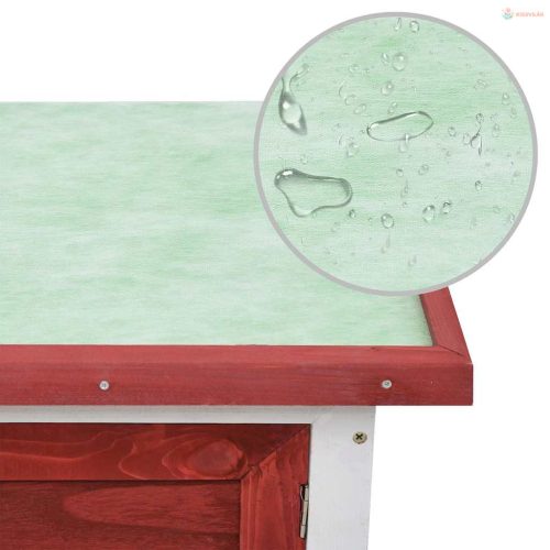 Egyszintes piros fa kültéri nyúlketrec