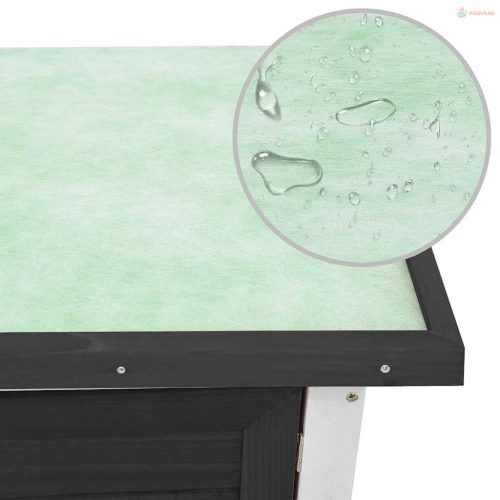 Egyajtós szürke fa kültéri nyúlketrec