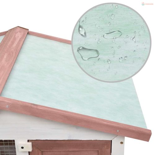 Háromajtós barna fa kültéri nyúlketrec