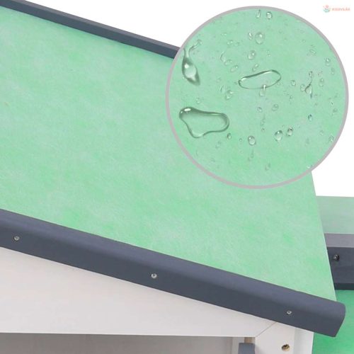 Szürke és fehér fa kültéri nyúlketrec 145 x 45 x 84 cm