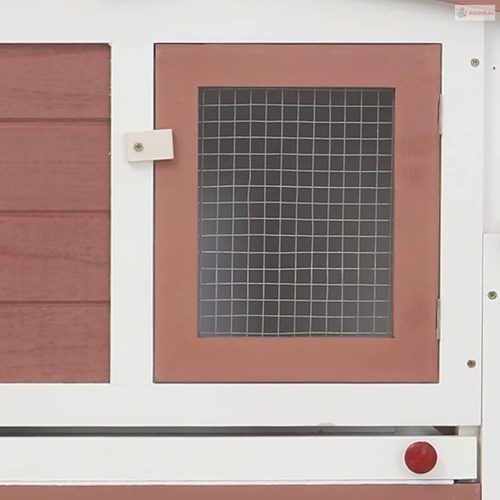 Barna és fehér fa kültéri nyúlketrec 201 x 45 x 85 cm