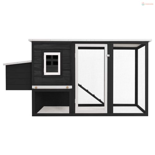 Szürke kültéri fa tyúkól 1 tojástartó ketreccel