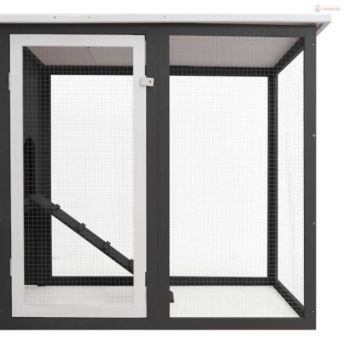 Szürke kültéri fa tyúkól 1 tojástartó ketreccel