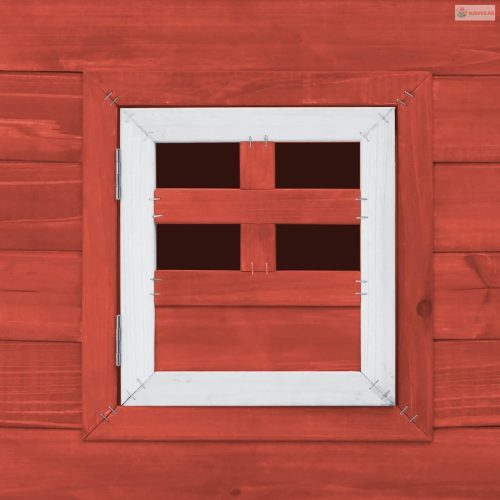 Piros kültéri fa tyúkól 1 tojástartó ketreccel