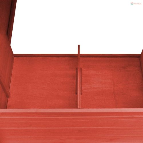 Piros kültéri fa tyúkól 1 tojástartó ketreccel