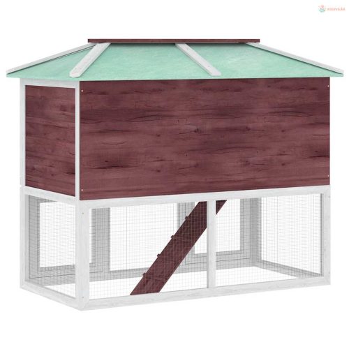 Barna kétszintes fa nyúlketrec