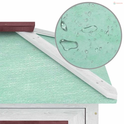 Barna kétszintes fa nyúlketrec