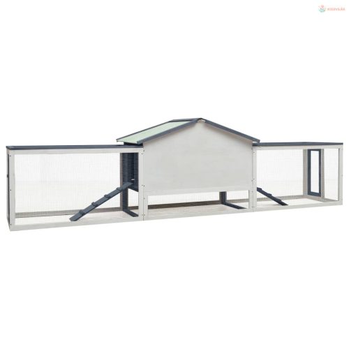 Szürke tömör fenyő- és jegenyefa nyúlketrec 310x70x87  cm