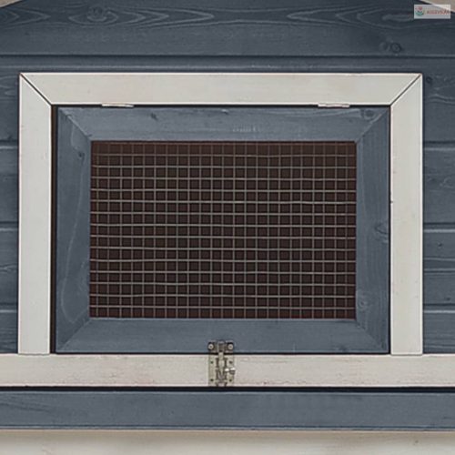 Szürke tömör fenyő- és jegenyefa nyúlketrec 310x70x87  cm