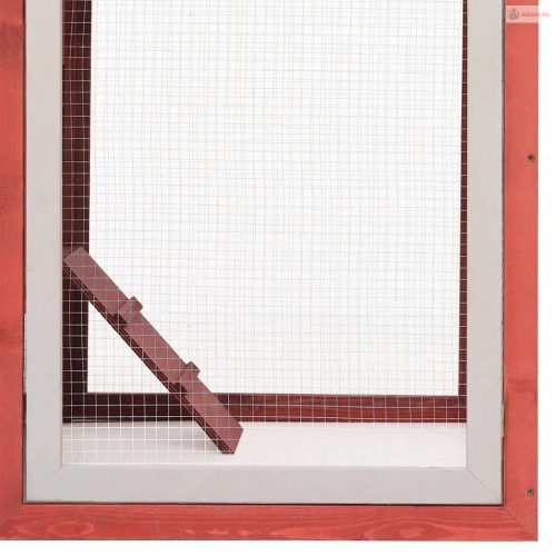 Piros tömör fenyő- és jegenyefa tyúkól 170 x 81 x 110 cm