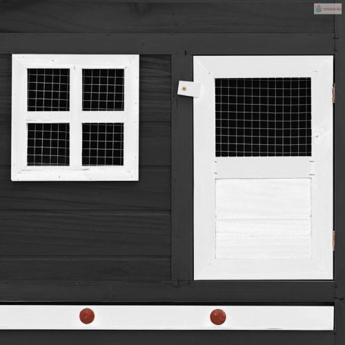 Szürke és fehér tömör fenyőfa tyúkól tojóládával