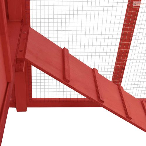 Piros és fehér tömör fenyőfa tyúkól tojóládával