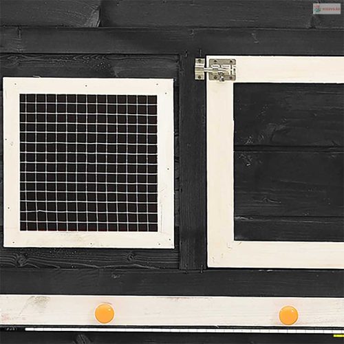 Szürke és fehér tömör fenyő nyúlketrec 140 x 63 x 120 cm