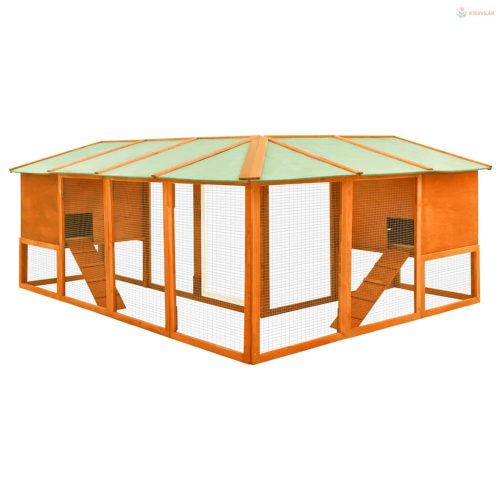 Barna tömör fenyő kültéri nyúlketrec kifutóval