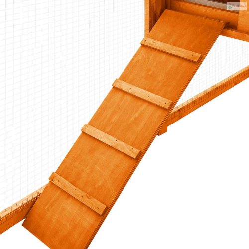 Barna tömör fenyő kültéri nyúlketrec kifutóval