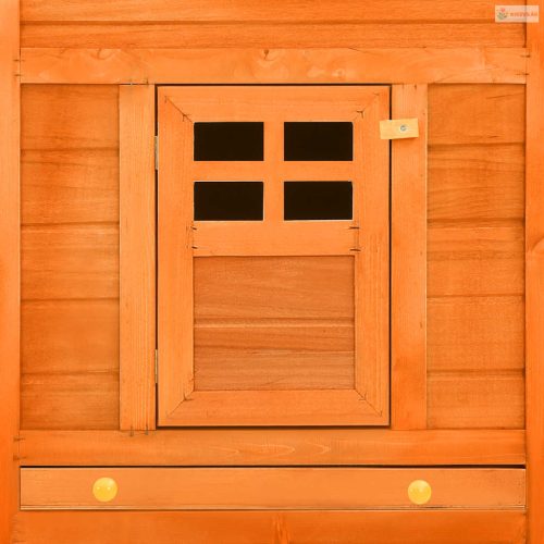 Barna tömör fenyő kültéri nyúlketrec kifutóval