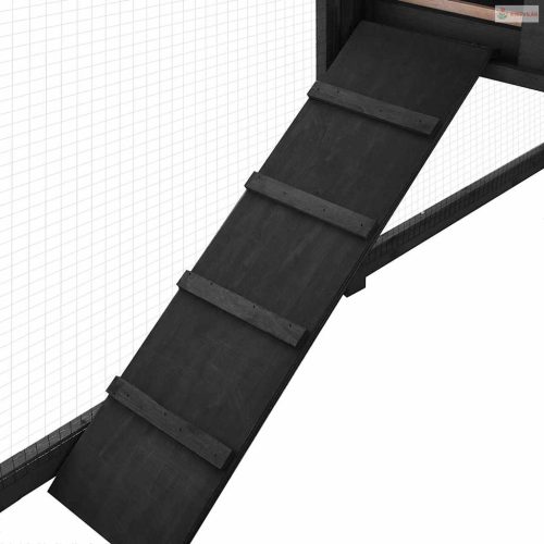 Szürke és fehér tömör fenyő kültéri nyúlketrec kifutóval