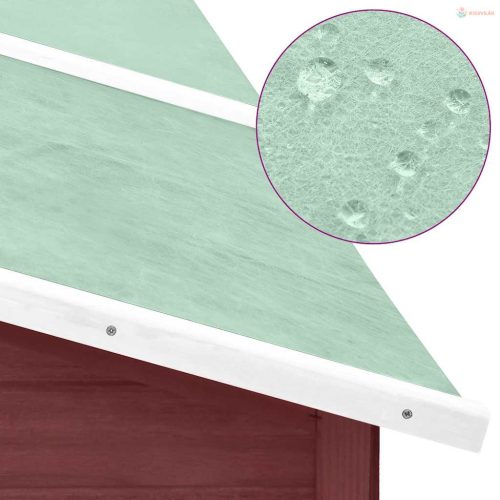 Mokkaszínű és fehér tömör fenyő kültéri nyúlketrec kifutóval