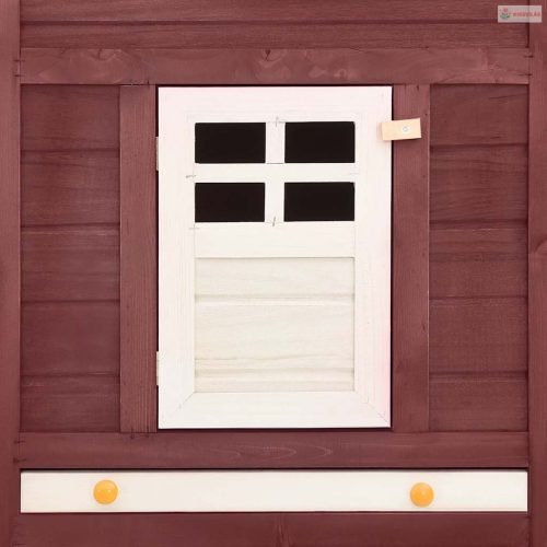 Mokkaszínű és fehér tömör fenyő kültéri nyúlketrec kifutóval