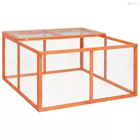 Tömör fenyőfa nyúlketrec 124 x 120 x 60 cm